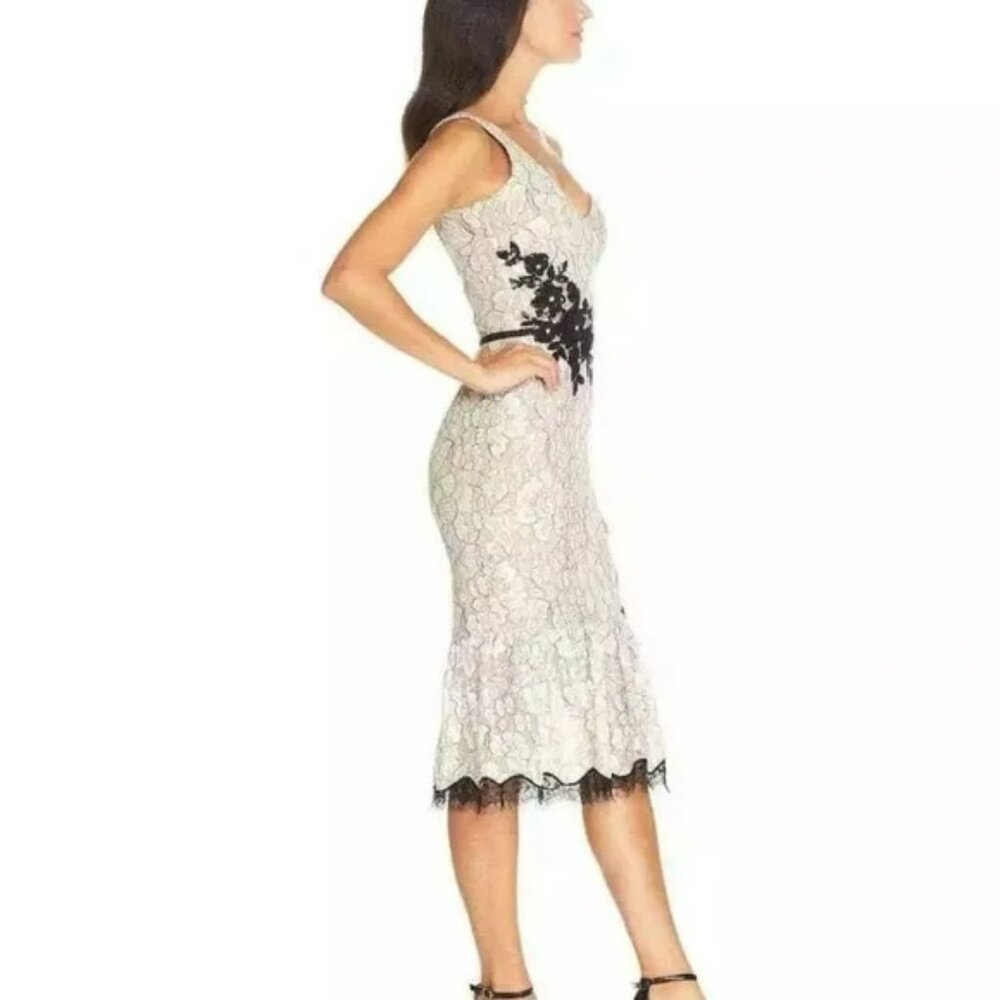 Dress The Population DALLAS One Shoulder Lace MIDI Dress. SZ XXS - Picture 3 of 6